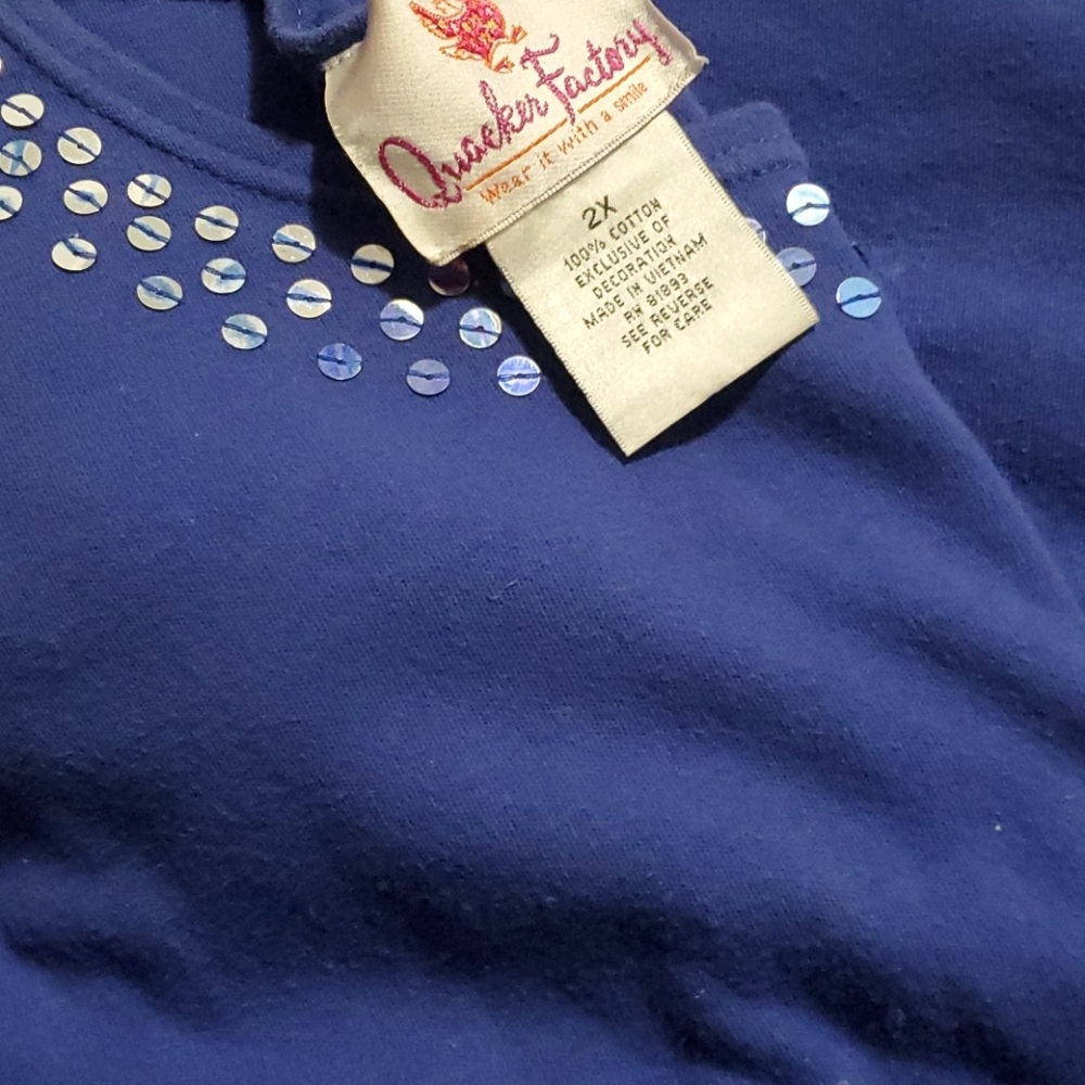 Quacker Factory Blue With Sequins Sweater